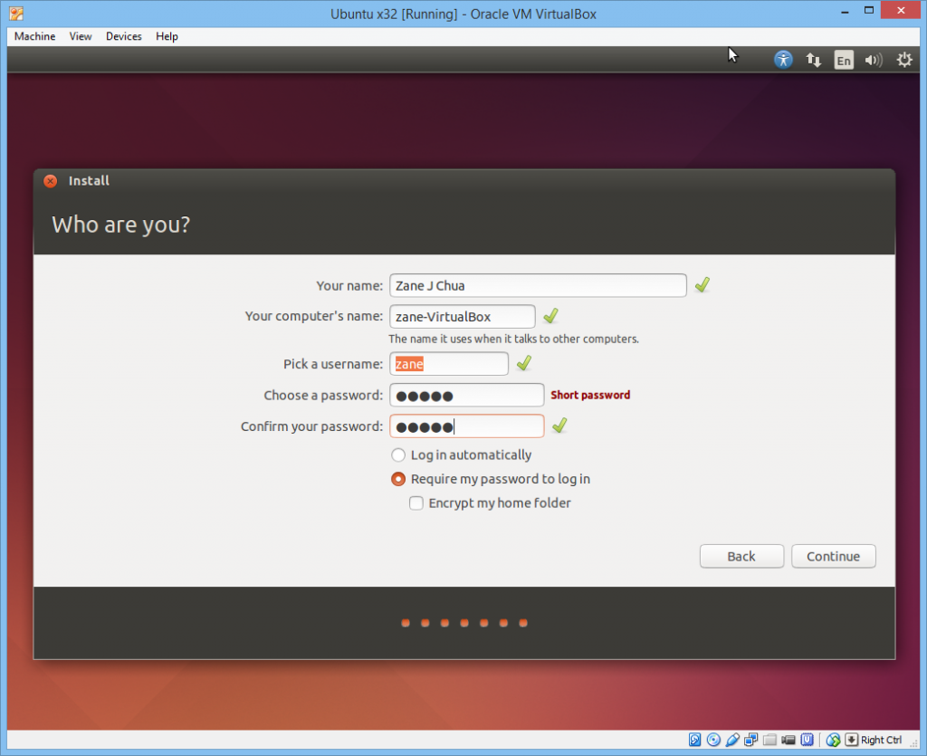 Ubuntu Account Creation