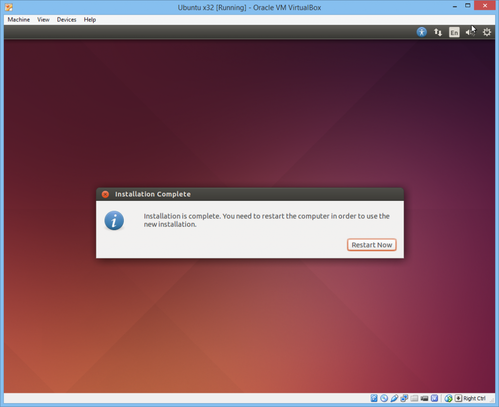 Ubuntu Installation Completed