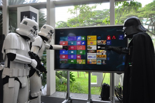 Darth Vader and Storm troopers figuring out Windows 8