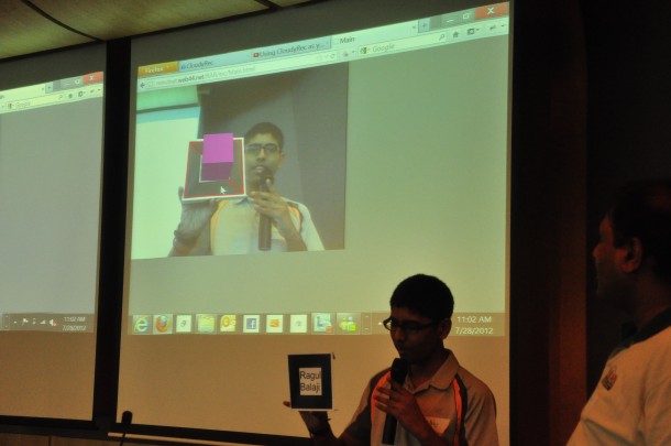 Our youngest developer - presenting his project about augmented reality.