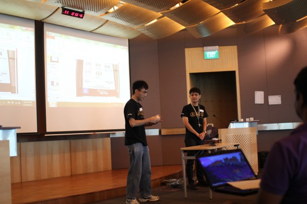 Li Huan pitching his idea for a Windows 8 App, Facecard