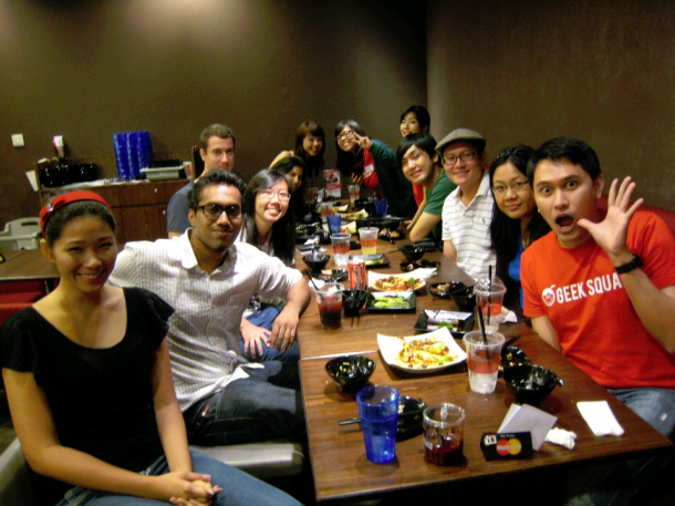 The Geek Squad, having lunch together at Asian Kitchen!