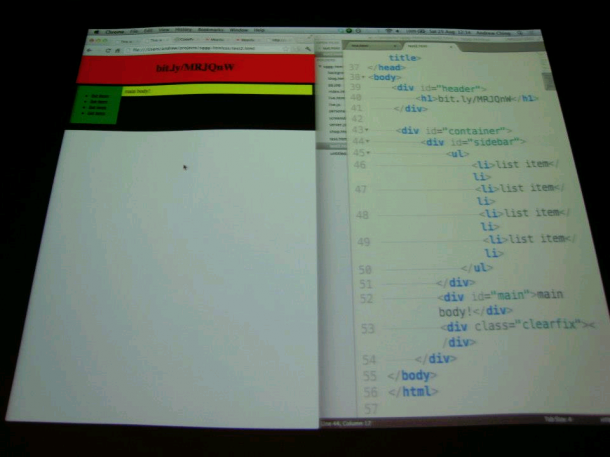 Creating a simple layout using HTML and CSS