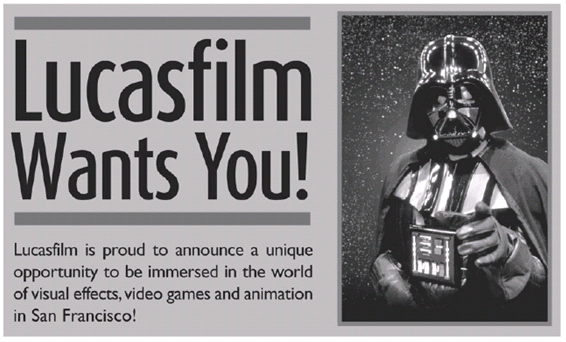 The ad that got my attention to apply for Lucasfilm Singapore