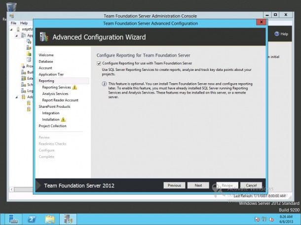 Configure Reporting for Team Foundation Server