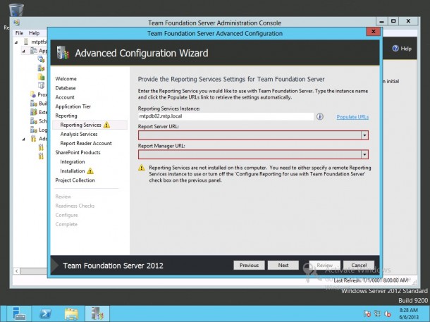Provide Reporting Services Settings