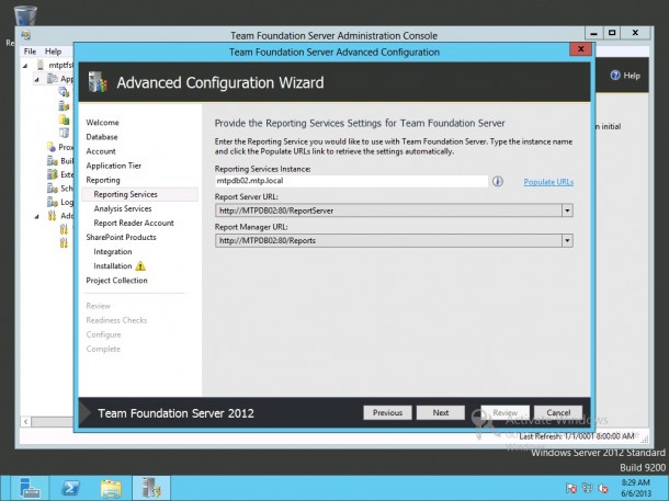 Provide Reporting Services Settings