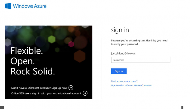 Windows Azure Login