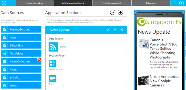 App Content configuration
