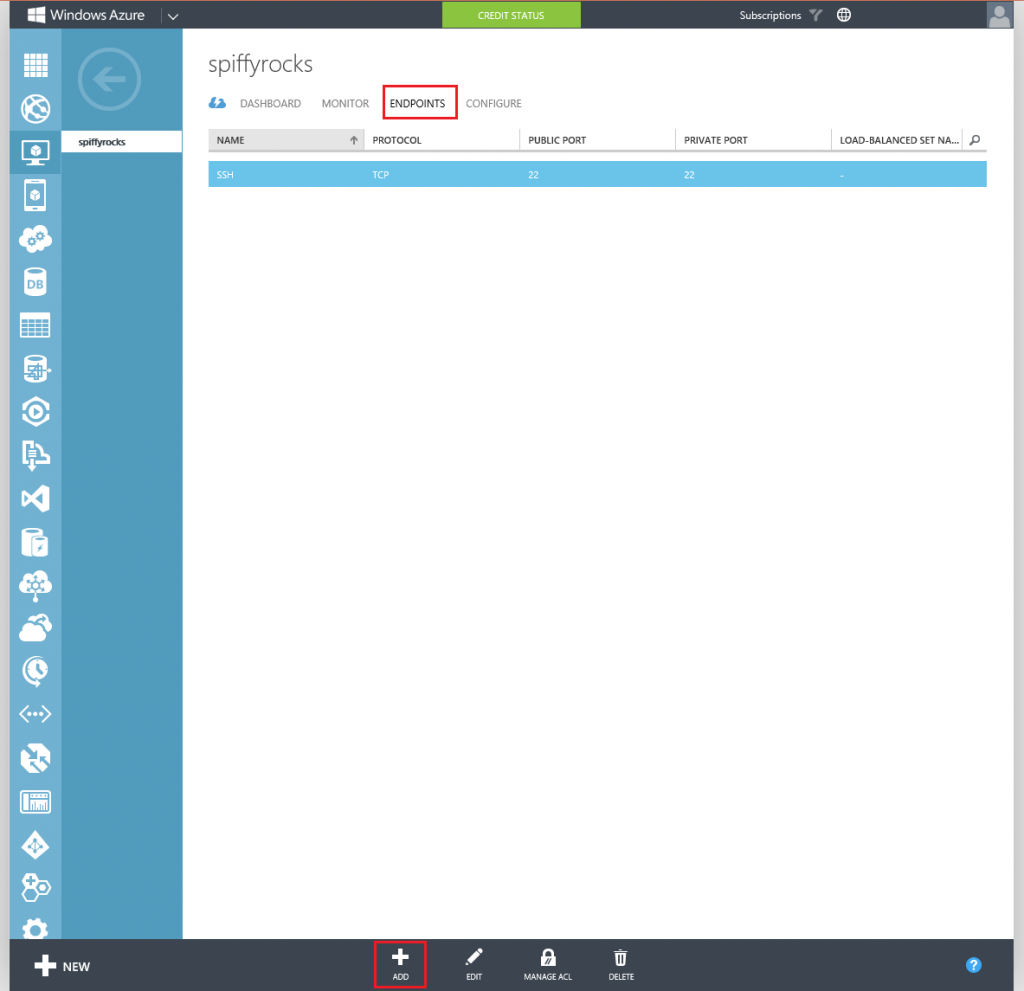 Windows Azure Virtual Machine Endpoints