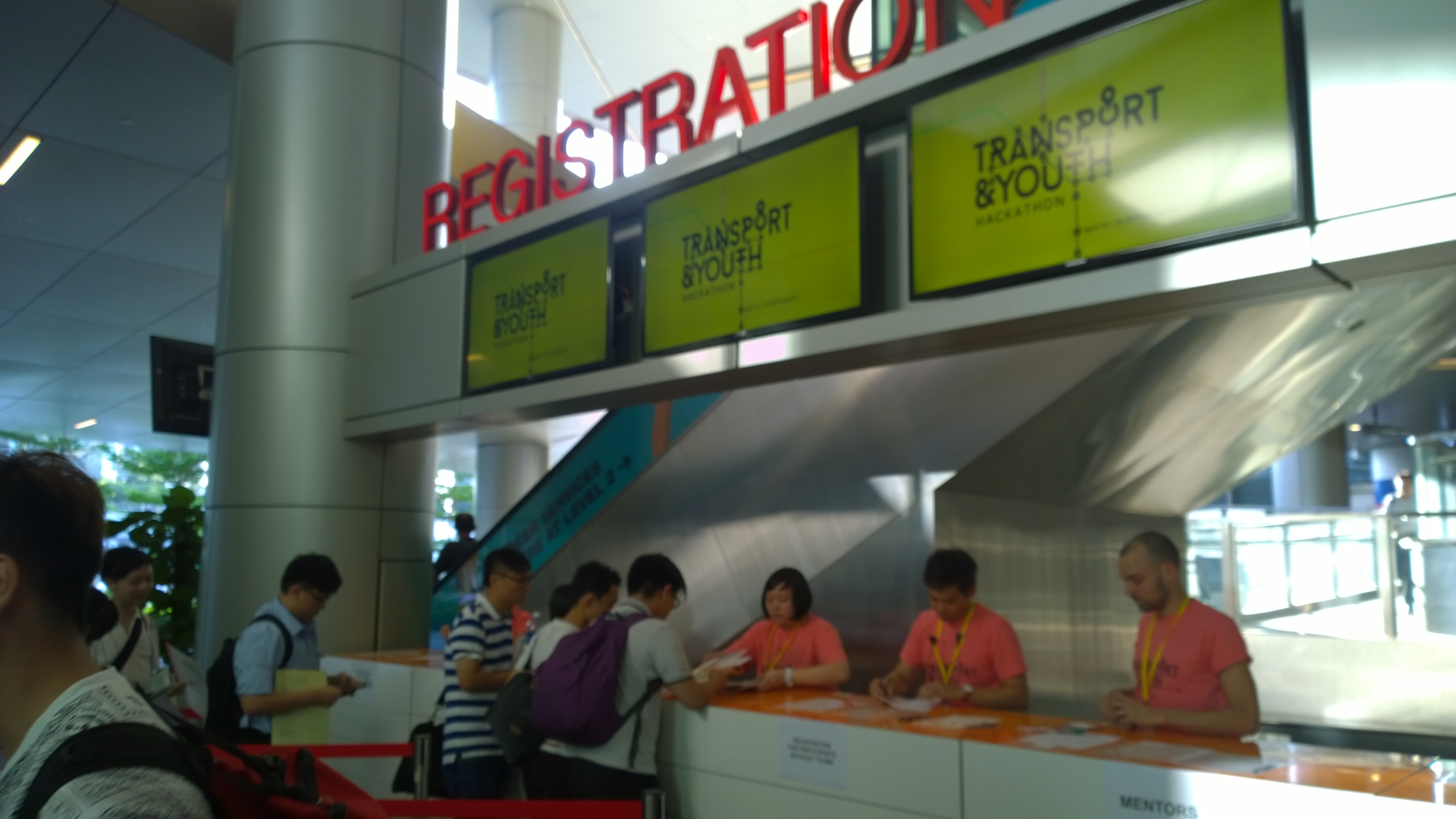 Hackers receive a neat hackathon "passport" at registration, which doubles as a guide and a pin-up poster!