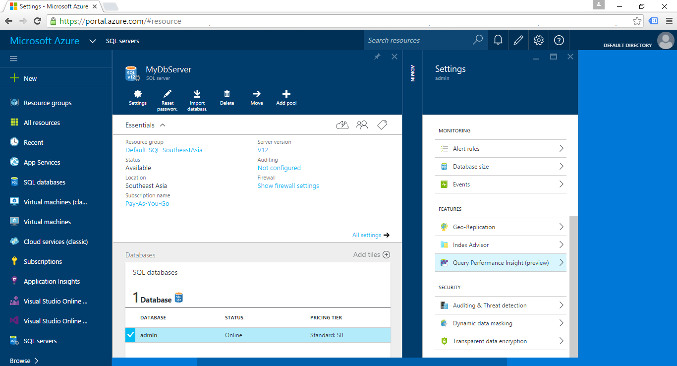Where to find the "Query Performance Insight" menu?